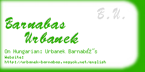 barnabas urbanek business card